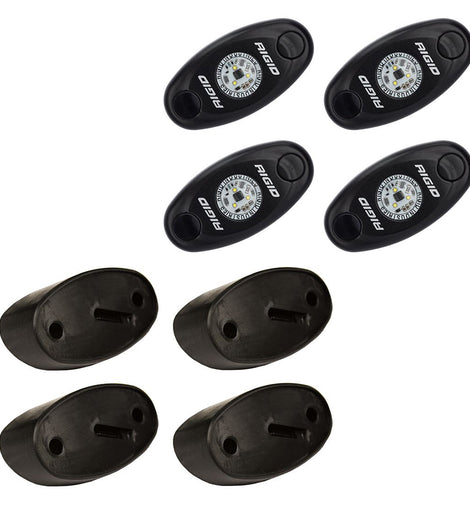 RIGID Industries A-Series Rock Light Kit - 4 Amber Lights - Black [400243]