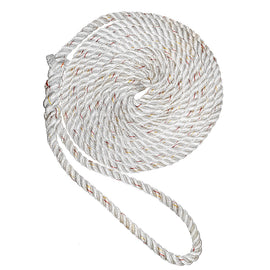 New England Ropes 5/8"Premium 3-Strand Dock Line - White w/Tracer - 25 [C6050-20-00025]