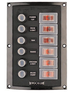 Sea-Dog Splash Guard Circuit Breaker Panel - 6 Circuit [424806-1]