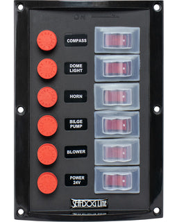 Sea-Dog Splash Guard Switch Panel Vertical - 6 Switch [424116-1]