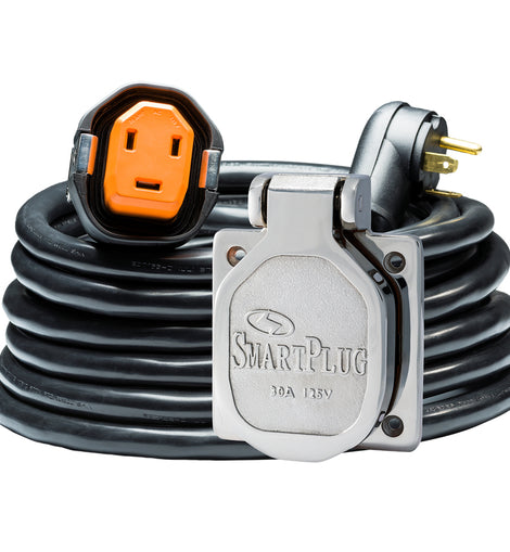 SmartPlug RV Kit 30 AMP Dual Configuration Cordset  Stainless Steel Inlet Combo - 30 [R30303BM30NT]