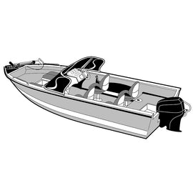 Carver Performance Poly-Guard Wide Series Styled-to-Fit Boat Cover f/16.5 Aluminum V-Hull Boats w/Walk-Thru Windshield - Grey [72316P-10]