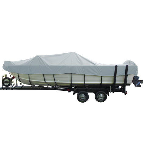 Carver Performance Poly-Guard Wide Series Styled-to-Fit Boat Cover f/18.5 Aluminum V-Hull Boats w/Walk-Thru Windshield - Grey [72318P-10]