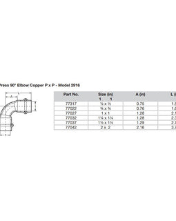 Viega ProPress 1" - 90 Copper Elbow - Double Press Connection - Smart Connect Technology [77027]