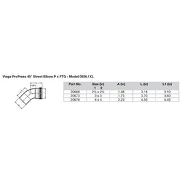 Viega ProPress - 2-1/2" - 45 Copper Elbow - Street/Press Connection - Smart Connect Technology [20668]