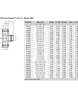 Viega ProPress 1" Copper Tee - Triple Press Connection - Smart Connect Technology [77412]