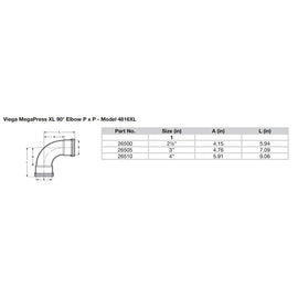 Viega MegaPress 4" 90 Carbon Steel Elbow w/FKM - Double Press Connection - Smart Connect Technology [26510]