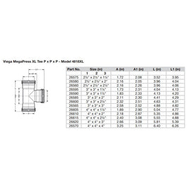 Viega MegaPress 3" Carbon Steel Tee w/FKM - Triple Press Connection - Smart Connect Technology [26565]