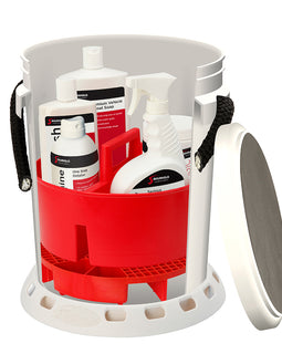 Shurhold 5 Gallon White Bucket Kit - Includes Bucket, Caddy, Grate Seat, Buff Magic, Pro Polish Brite Wash, SMC  Serious Shine [2465]