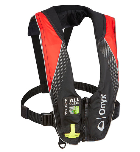 Onyx A/M-24 Series All Clear Automatic/Manual Inflatable Life Jacket - Black/Red - Adult [132200-100-004-20]