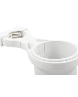 Camco Clamp-On Rail Mounted Cup Holder - Large for Up to 2" Rail - White [53083]