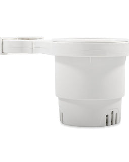 Camco Clamp-On Rail Mounted Cup Holder - Large for Up to 2" Rail - White [53083]