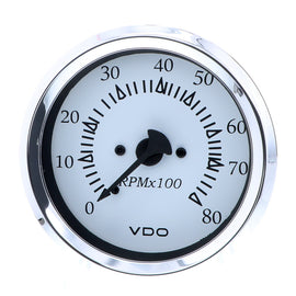 VDO Cockpit Marine 85MM (3-3/8") Outboard Tachometer - White Dial/Chrome Bezel [333-15275]