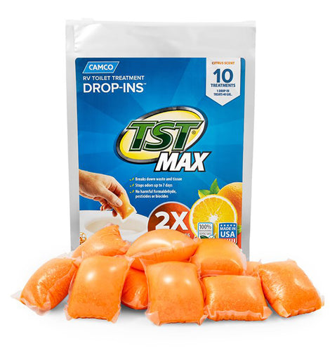 Camco TST MAX Orange RV Toilet Treatment Drop-Ins *10-Pack [41178]