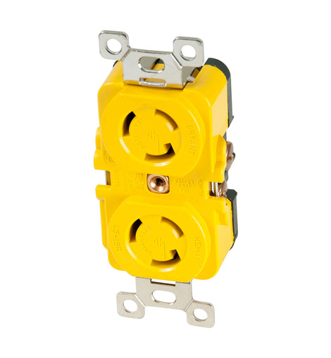 Marinco Locking Receptacle - 15A, 125V - Yellow [4700CR]