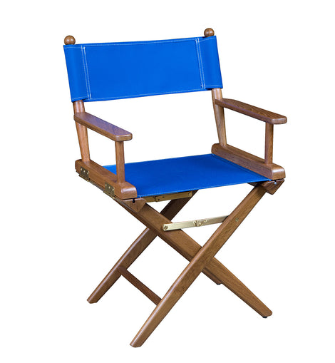 Whitecap Directors Chair w/Blue Seat Covers - Teak [60041]