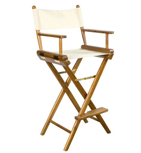 Whitecap Captains Chair w/Natural Seat Covers - Teak [60048]