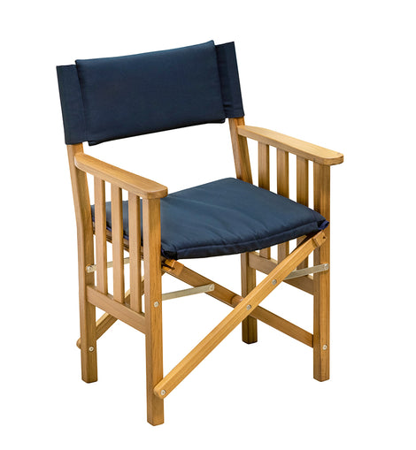 Whitecap Directors Chair II w/Navy Cushion - Teak [61052]