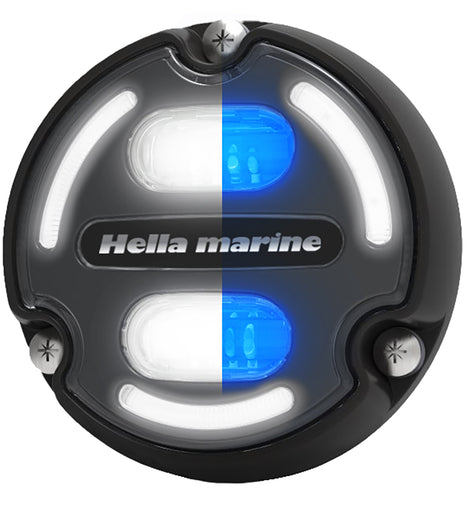 Hella Marine Apelo A2 Blue White Underwater Light - 3000 Lumens - Black Housing - Charcoal Lens w/Edge Light [016147-001]