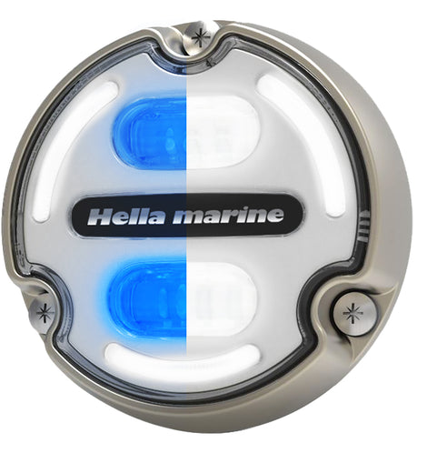 Hella Marine Apelo A2 Blue White Underwater Light - 3000 Lumens - Bronze Housing - White Lens w/Edge Light [016147-101]