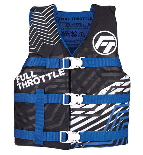 Full Throttle Youth Nylon Life Jacket - Blue/Black [112200-500-002-22]