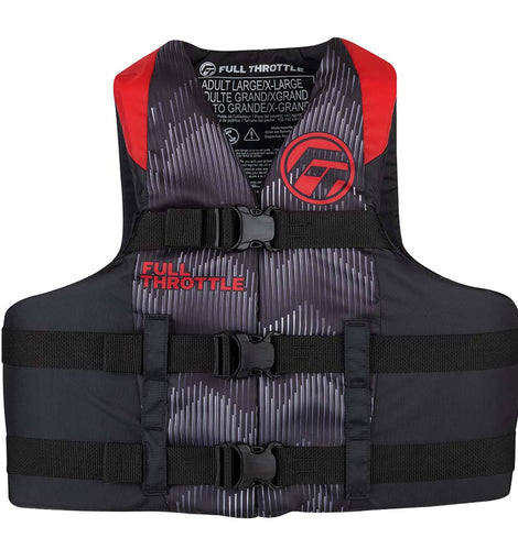 Full Throttle Adult Nylon Life Jacket - S/M - Red/Black [112200-100-030-22]