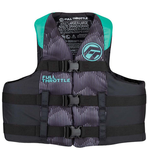 Full Throttle Adult Nylon Life Jacket - L/XL - Aqua/Black [112200-505-050-22]