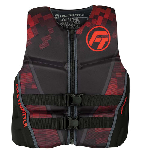 Full Throttle Mens Rapid-Dry Flex-Back Life Jacket - XL - Black/Red [142500-100-050-22]