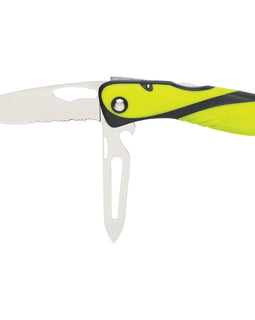 Wichard Offshore Knife - Serrated Blade - Shackler/Spike - Fluorescent [10122]