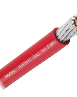 Pacer Red 1/0 AWG Battery Cable - Sold By The Foot [WUL1/0RD-FT]