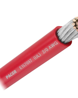 Pacer Red 2/0 AWG Battery Cable - Sold By The Foot [WUL2/0RD-FT]