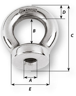 Wichard 12mm Eye Nut - Thread M12 x 175mm [06366]