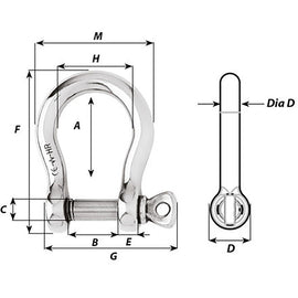 Wichard HR Bow Shackle - 14mm Diameter - 35/64" [11240]