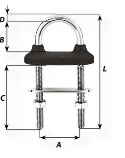 Wichard Black Watertight U-bolt - 5mm Diameter - 13/64" - 60mm Length - 2-23/64" [65321]