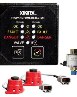 Fireboy-Xintex Propane Fume Detector, 2 Channel, 2 Sensors, Solenoid Valve  Control  20 Cable - 24V DC [P-2BS-24-R]